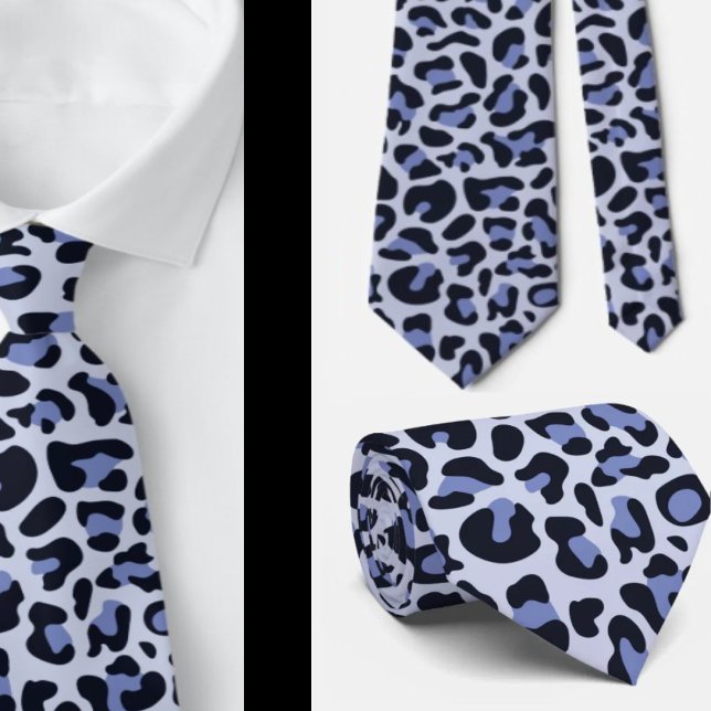 Blue Leopard Print Groomsmen Punk Rock Weddings Ne Tie (Creator Uploaded)