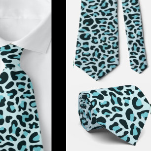 Blue Leopard Print Groomsmen Punk Rock Weddings Tie