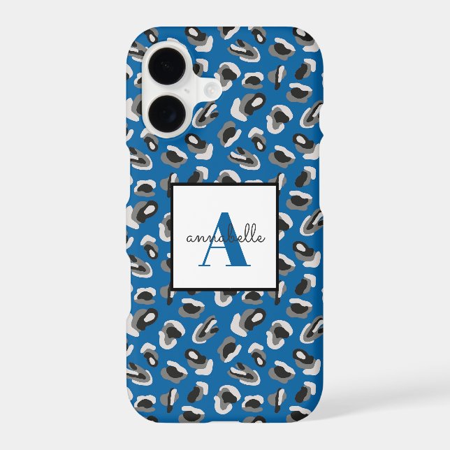 Blue Leopard Print Monogram (Back)