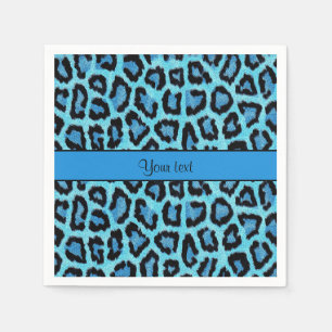 Blue Leopard Print Napkin