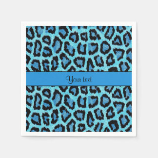 Blue Leopard Print Napkin
