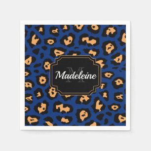 Blue Leopard print Napkin