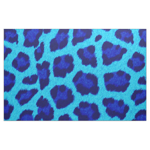 Blue  Leopard Print Pattern Fabric