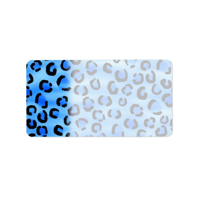 Blue Leopard Print Pattern. Label (Front)
