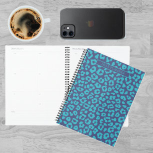 Blue Leopard Print Planner