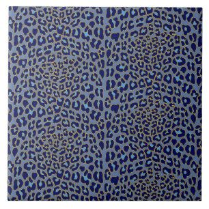 Blue leopard print  tile