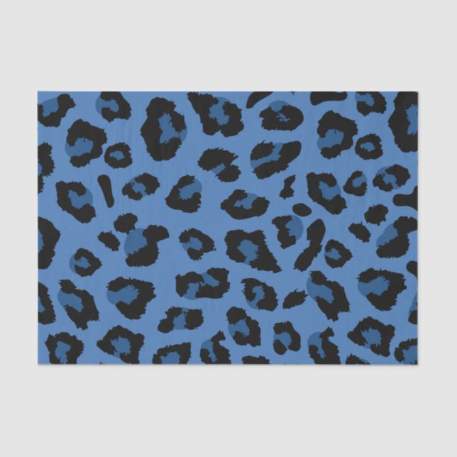 Blue Leopard Print Tissue Paper (Front)