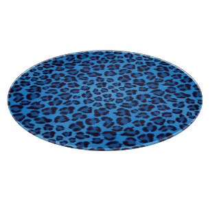blue leopard texture pattern cutting board