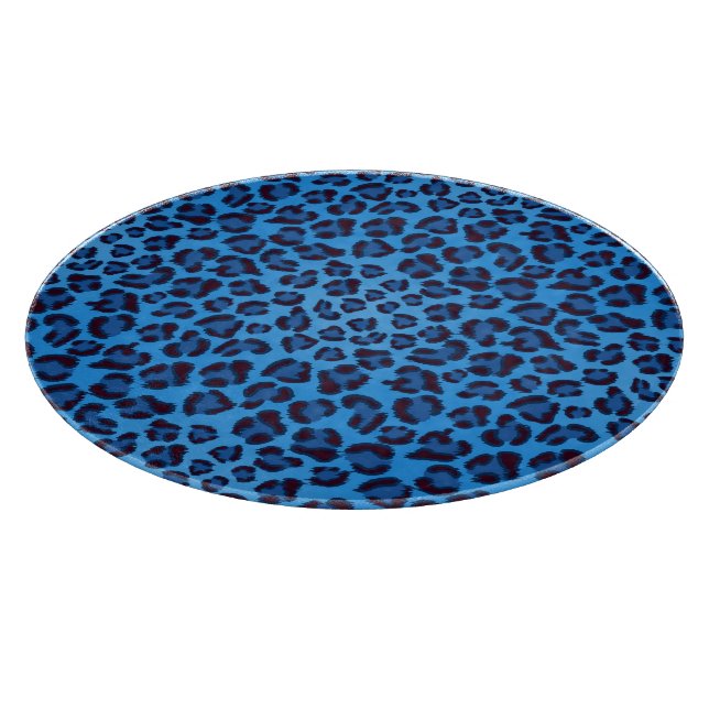 blue leopard texture pattern cutting board (Corner)