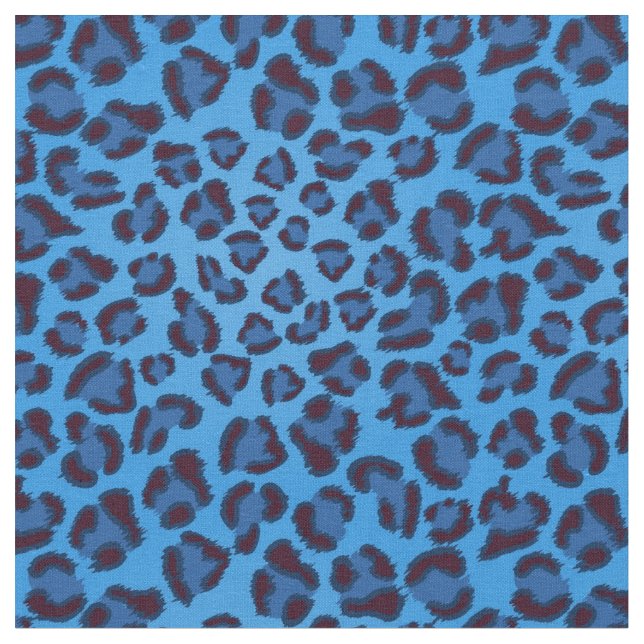 blue leopard texture pattern fabric (Close Up)