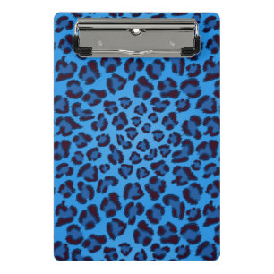 blue leopard texture pattern mini clipboard