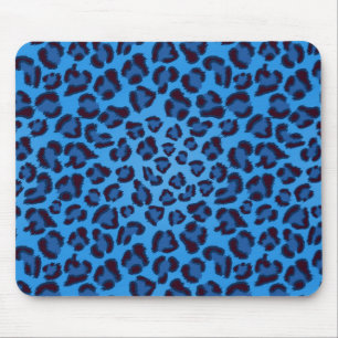 blue leopard texture pattern mouse mat
