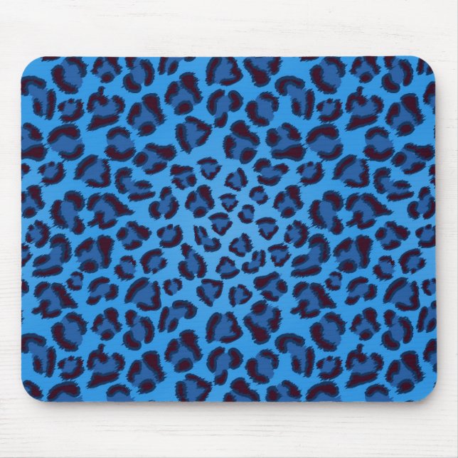 blue leopard texture pattern mouse mat (Front)