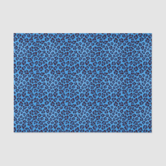 blue leopard texture pattern tissue paper (Front)