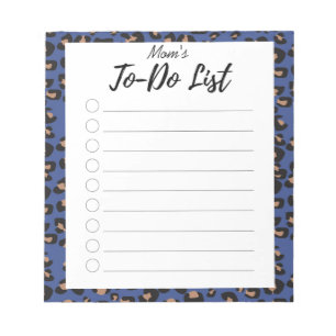 Blue Leopard To-Do List Notepad