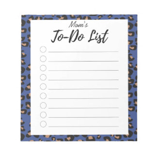 Blue Leopard To-Do List Notepad