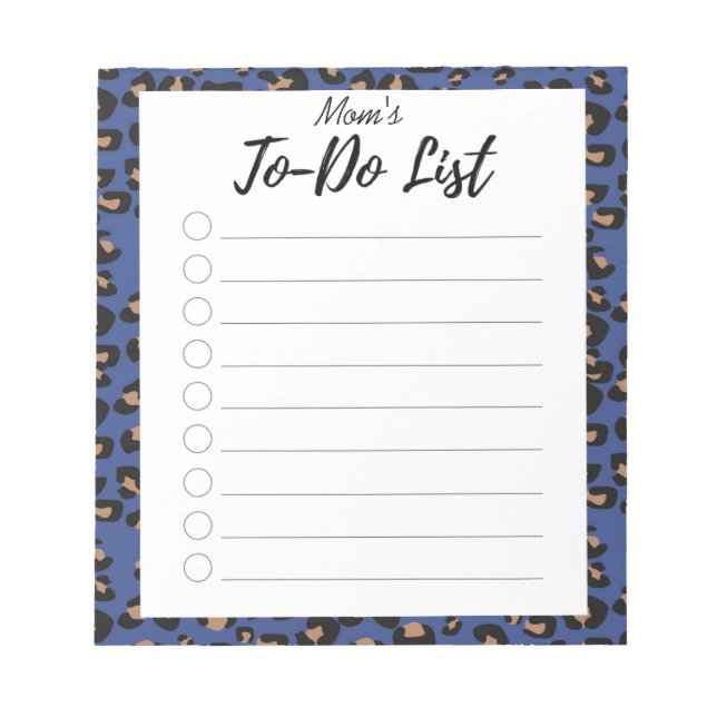 Blue Leopard To-Do List Notepad (Front)
