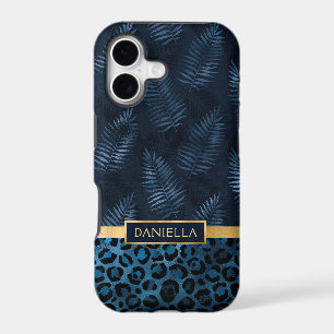 Blue Leopard Tropical Floral Personalised Gift