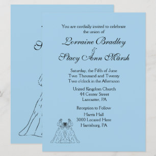 Blue Lesbian Invitation