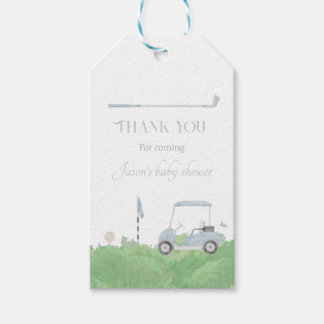 Blue let’s par tee Golf Birthday gift tag