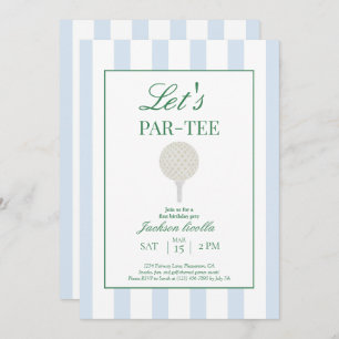 Blue Let’s Par-Tee Golf First Birthday Invitation
