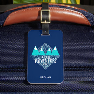 Blue Let the Adventure Begin Luggage Luggage Tag