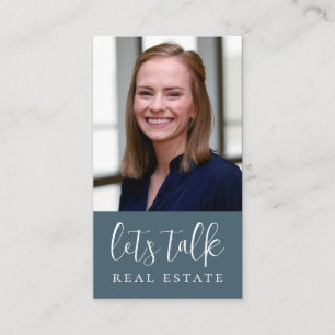 Blue Let's Talk Real Estate Professional  Business Card