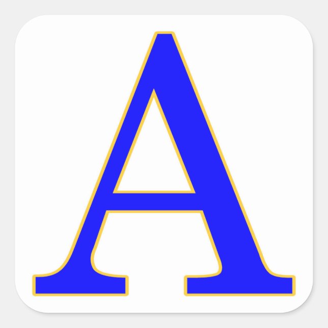 Blue Letter A  Sticker (Front)