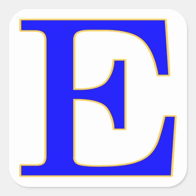 Blue Letter E Sticker (Front)