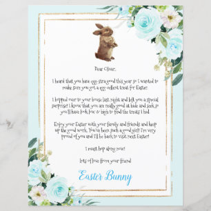 Blue Letter From Easter Bunny To Child