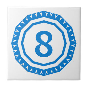 Blue Letter House Number Tiles