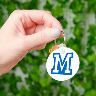 Blue Letter M Keychain