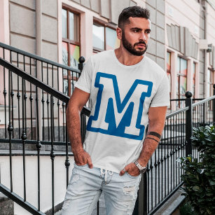 Blue Letter M Mens T-Shirt