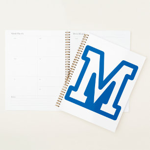 Blue Letter M Spiral Planner