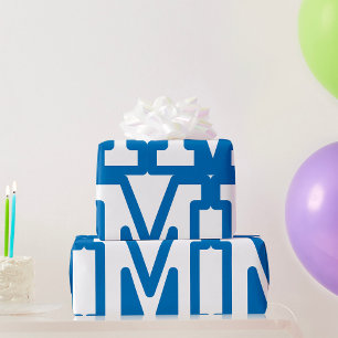 Blue Letter M  Wrapping Paper