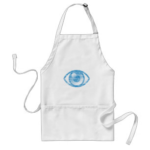 Blue Letterpress Style Eye-Con Standard Apron