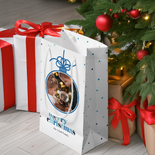 Blue Letters Ornament Photo Small Gift Bag