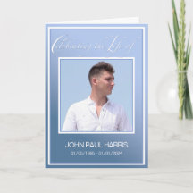 Blue Life Celebration Obituary Folded Program