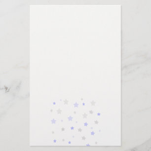 Blue, light blue and grey stars pattern stationery
