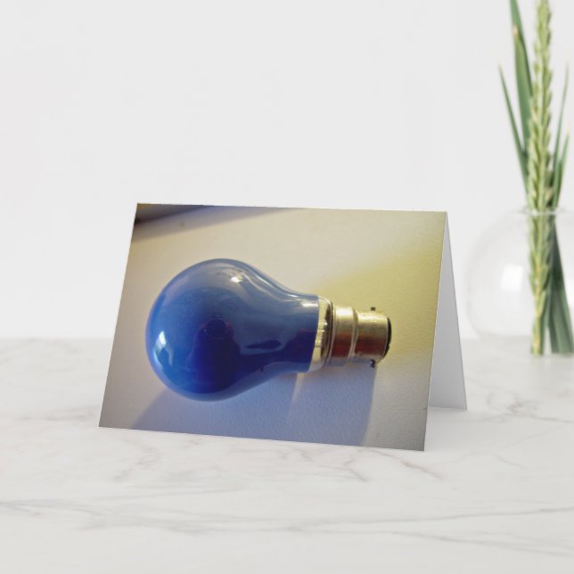 Blue light bulb with bayonet fitting card (Front)