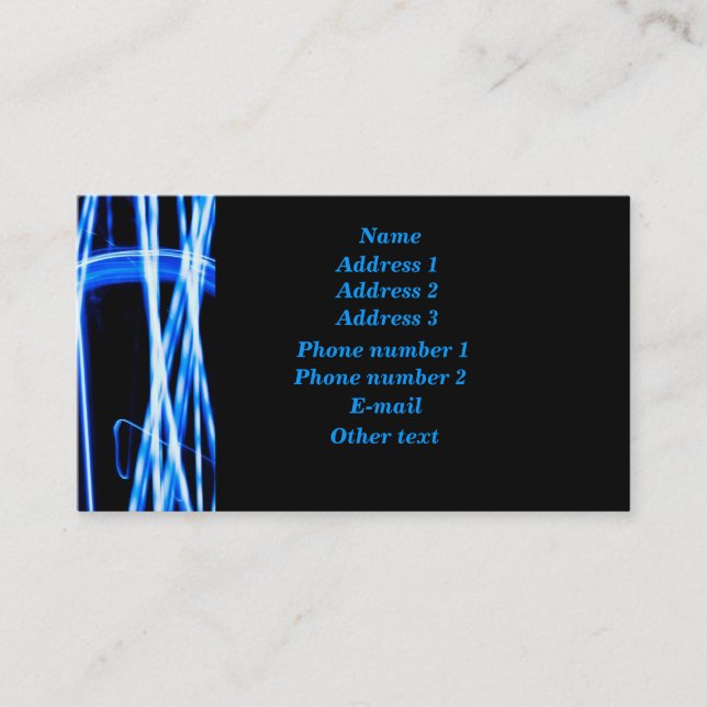 Blue light business card (Front)
