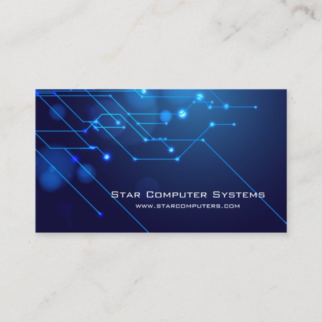 Blue Light Circuits4 Computer Repair Business Card (Front)
