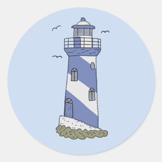 blue light classic round sticker (Front)