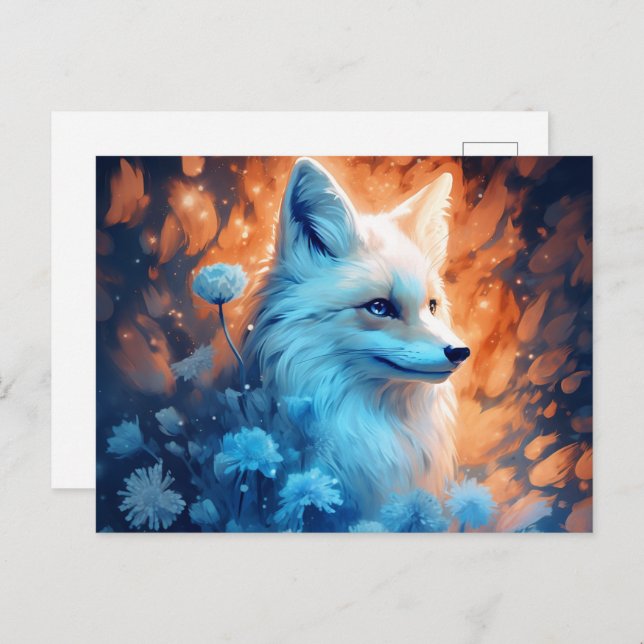 Blue Light Fox Postcard (Front/Back)