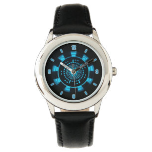 Blue Light Glowing Arc Reactor Design Watch