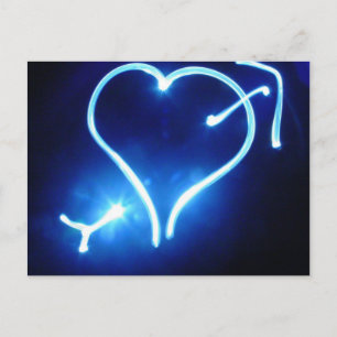 Blue Light Heart Postcard