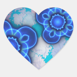 Blue light heart sticker