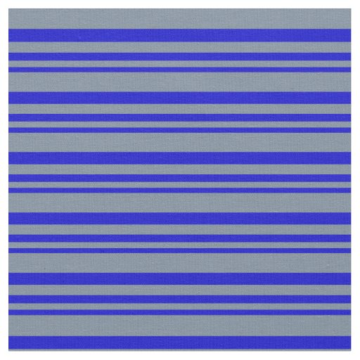 Blue & Light Slate Grey Coloured Stripes Fabric | Zazzle.co.uk