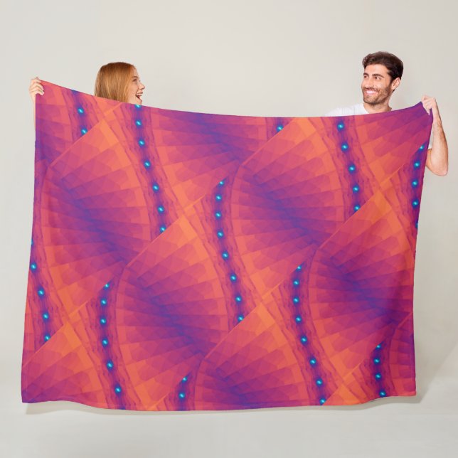 Blue Light Wave 5 Fleece Blanket (In Situ)