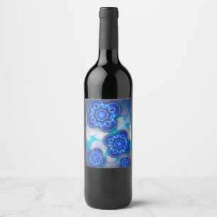 Blue light wine label
